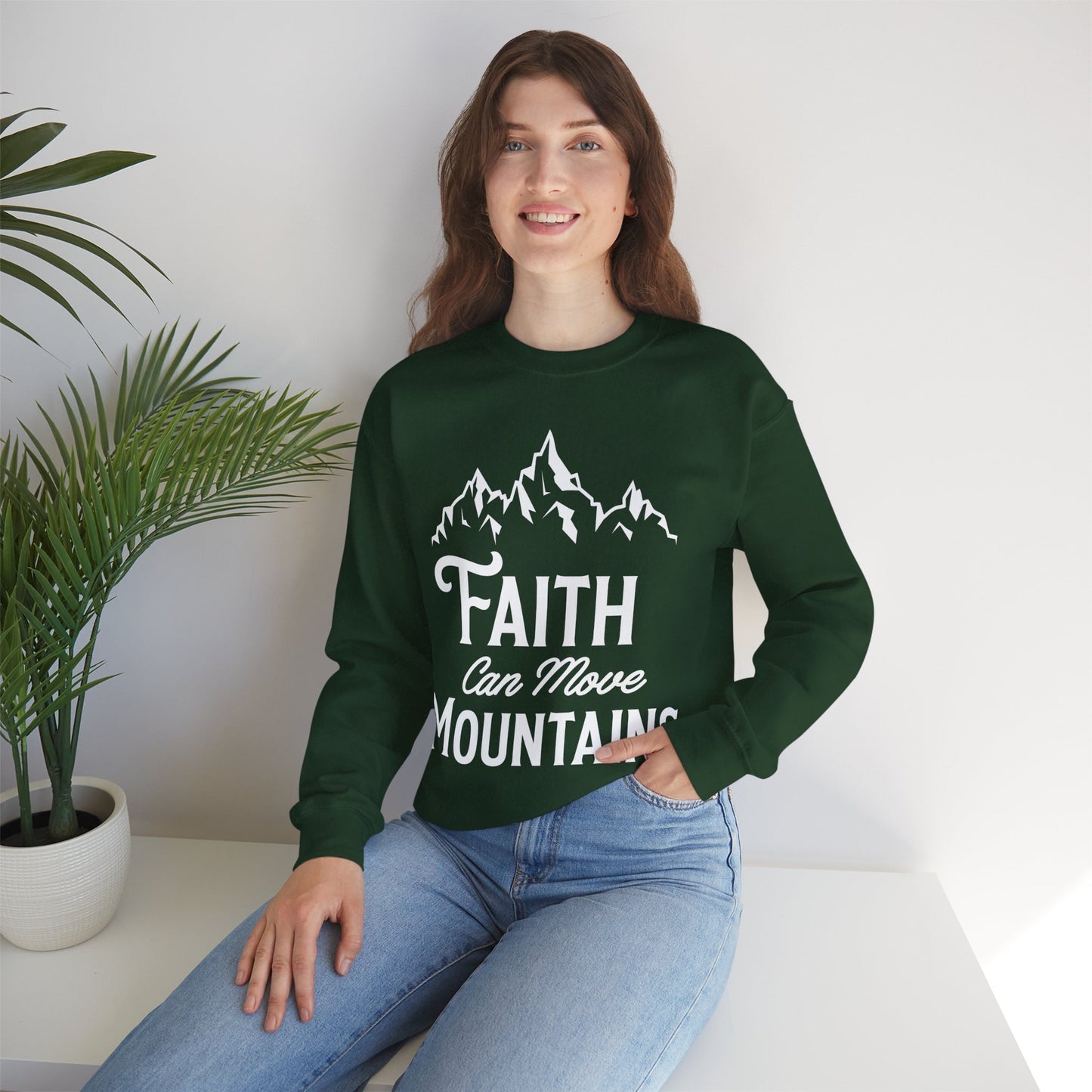 Unisex Heavy Blend™ Crewneck Sweatshirt - Faith can move mountain