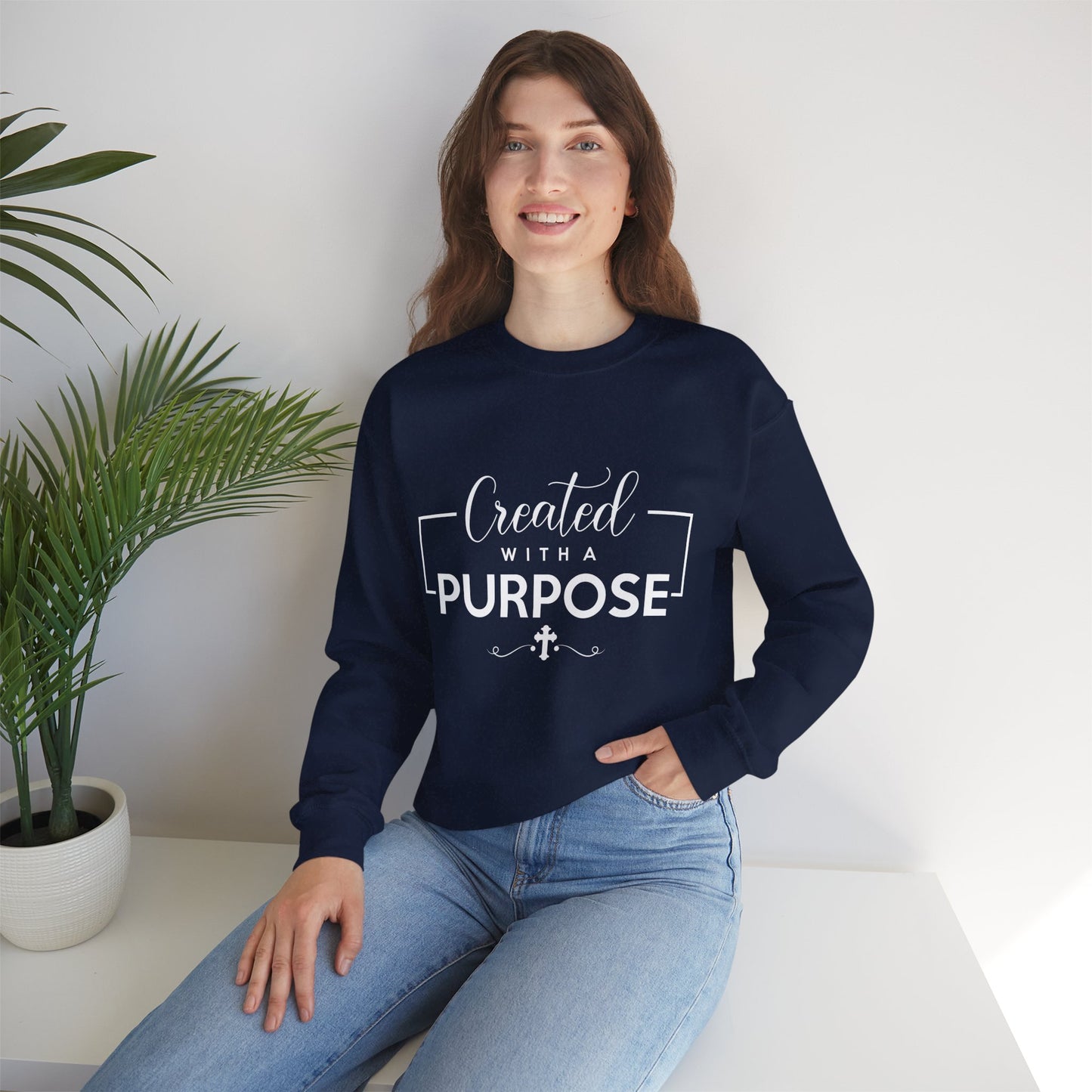 Unisex 'Created with a Purpose' Crewneck Sweatshirt