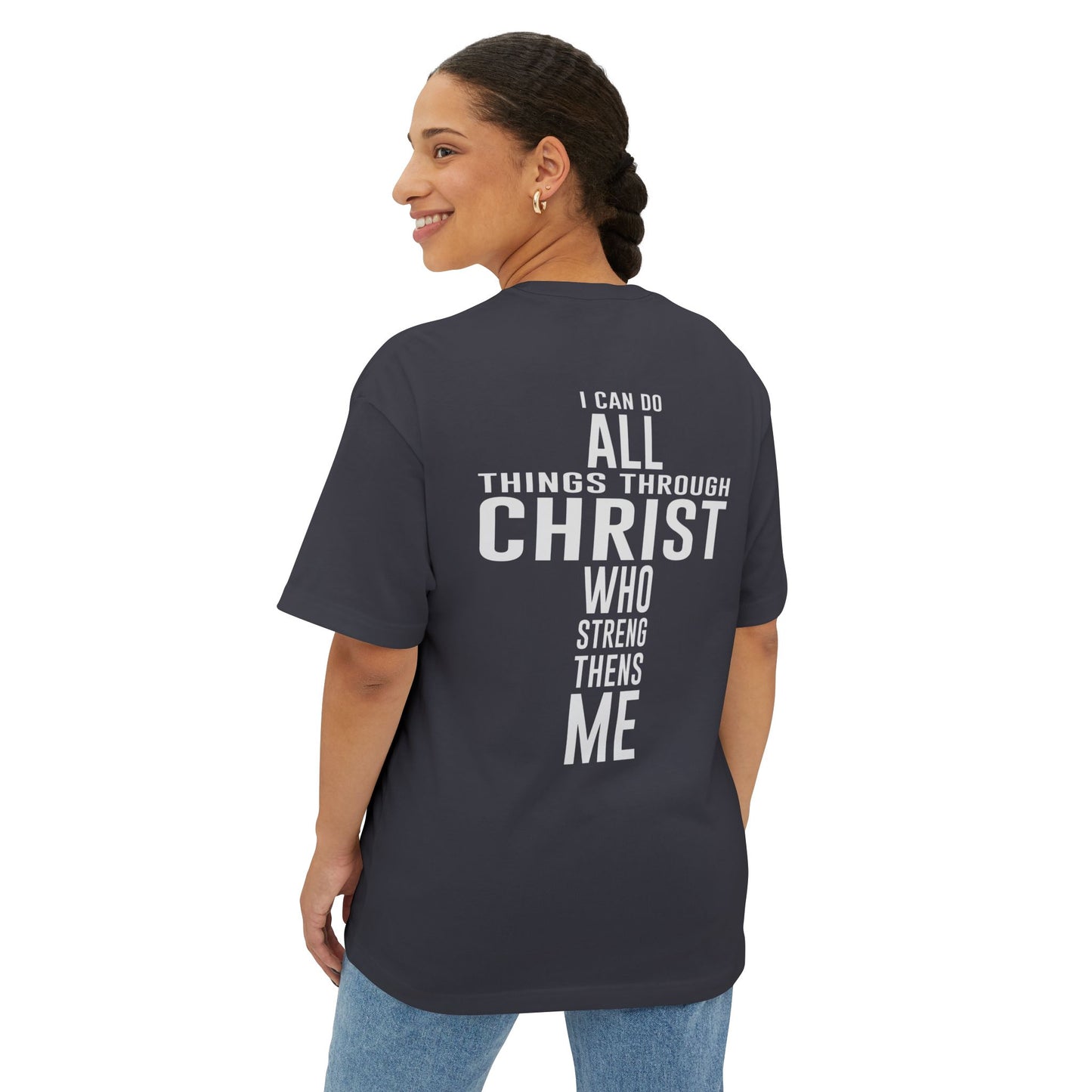 Faith-Inspired Unisex Oversized T-Shirt - I can do all things in Christ