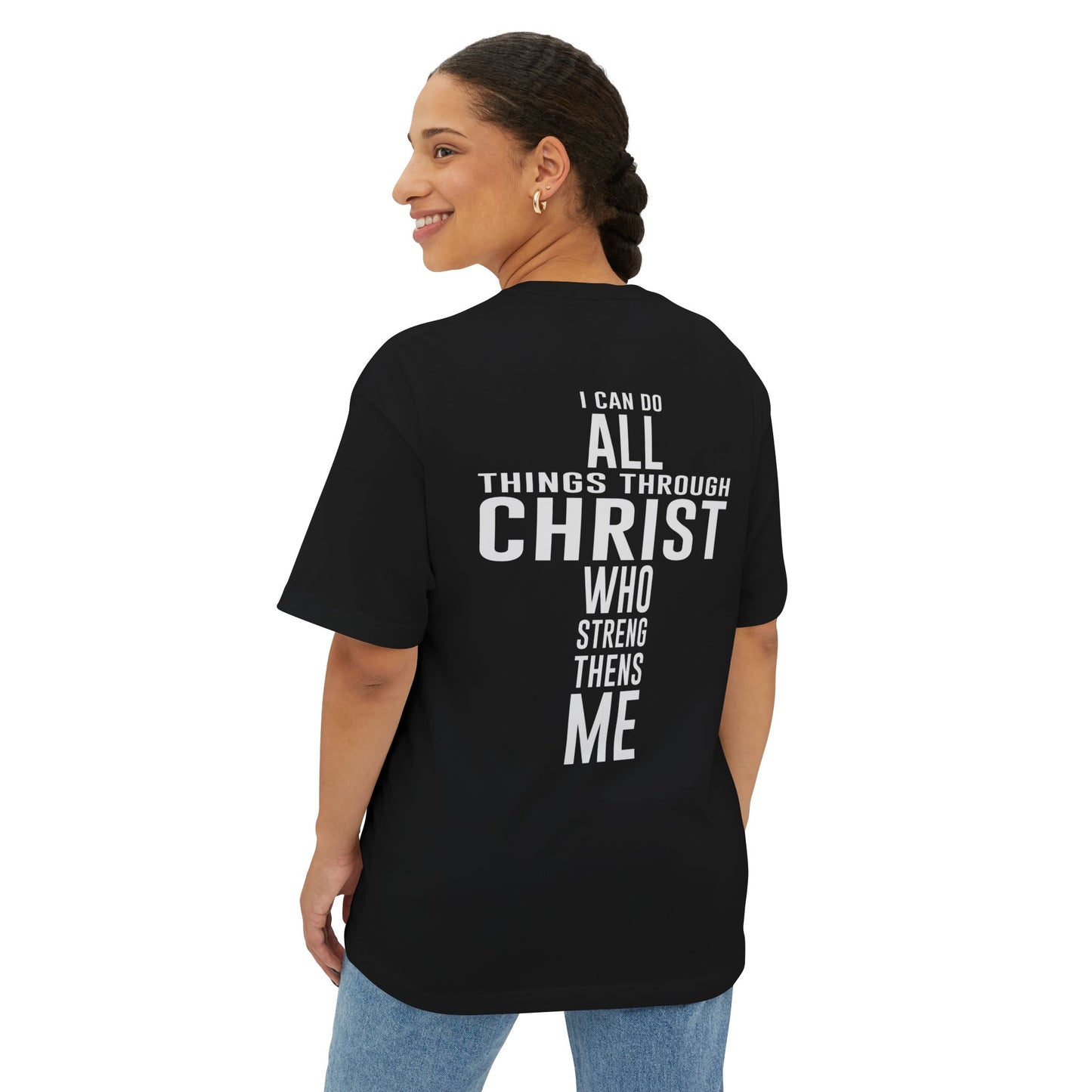Faith-Inspired Unisex Oversized T-Shirt - I can do all things in Christ