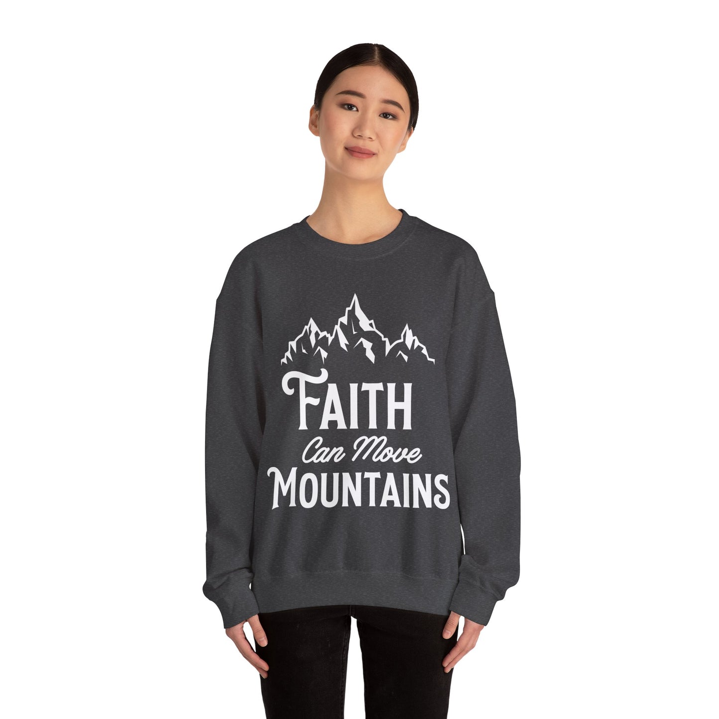 Unisex Heavy Blend™ Crewneck Sweatshirt - Faith can move mountain