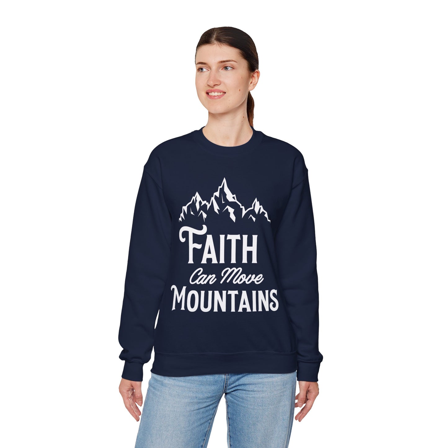 Unisex Heavy Blend™ Crewneck Sweatshirt - Faith can move mountain