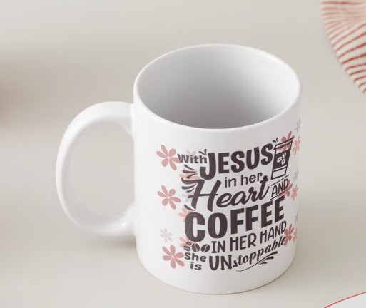 "Jesus in her heart, coffee in her hand" Mug