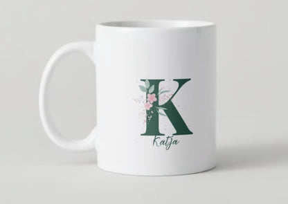 Personalised mugs with flower designs - Letters with Names